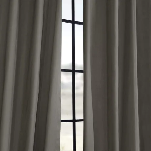 Miniatura 8 de HPD Half Price Drapes PRCT-S04B-84-FP - Cortina plisada de algodón sólido (1 panel), 25 x 84 pulgadas, gris Millstone
