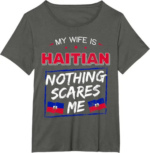 Miniatura 86 de My Wife Is Haitian Republic of Haiti Heritage Roots - Camiseta con bandera, Negro, S