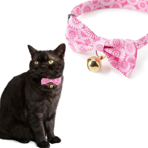 Miniatura 12 de Necoichi Kiku Ribbon Bow Tie Cat Collar (azul bebé)