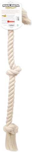 Miniatura 2 de Flossy Chews - Tirón de cuerda de 3 nudos, 100% algodón, color blanco, XL, 36 pulgadas