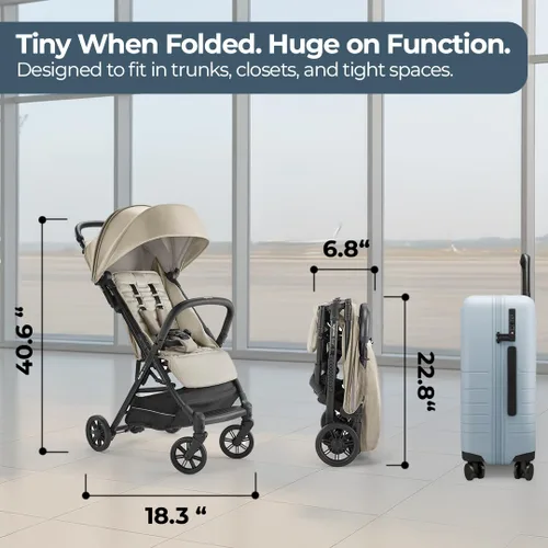Miniatura 2 de Inglesina Quid 2 Cochecito - Alpaca Beige - Cochecito de viaje ultra compacto y ligero, para bebés y niños pequeños, cabeza de avión, plegable