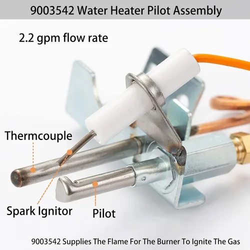 Miniatura 2 de 9003542 Conjunto piloto del calentador de agua NAT montaje de quemador de gas reemplazar 100109295 9003542005 18324190 9003530 compatible con A.O
