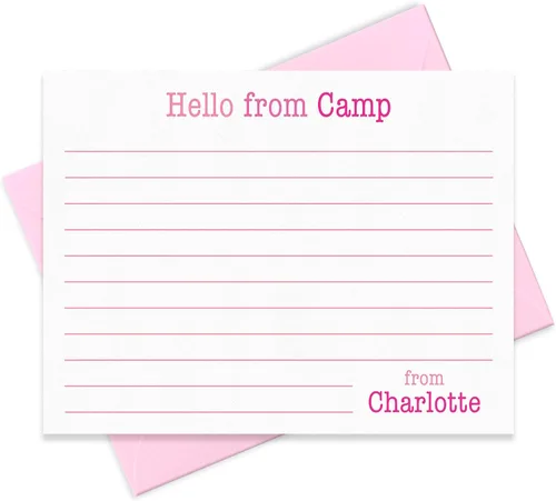 Miniatura 9 de Juego de tarjetas de notas personalizadas para campamento de verano y sobre para niños, lindo juego de escritura para niños para notas de campamento