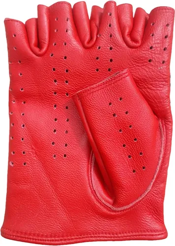 Miniatura 2 de Guantes sin forro de piel de oveja genuina para hombre, medio dedo, ciclismo, motocicleta, ejercicio y fitness, sin forro