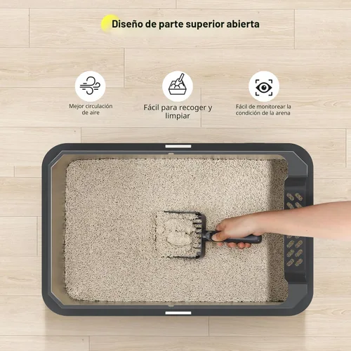 Miniatura 7 de Caja de arena de acero inoxidable, cajas de arena extra grandes para gatos grandes, caja de arena de metal extragrande para gatos con tapa, caja XL