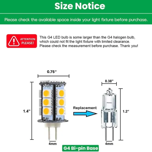 Miniatura 3 de Bombillas LED T3 G4 Bi-pin de 12 VAC/CC, bajo voltaje, 3 W, luz blanca diurna 6000 K para iluminación de paisajes al aire libre, luces de caminos