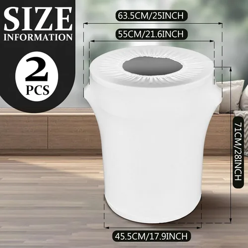 Miniatura 2 de Tanlade 2 piezas de 32 galones de elastano para basureros elásticos de 32 galones, cubiertas de elastano para cubos de basura para interiores