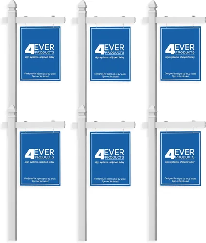 Miniatura 12 de Poste se señal de vinilo de PVC de propiedad inmobiliaria – Color blanco (Solo)