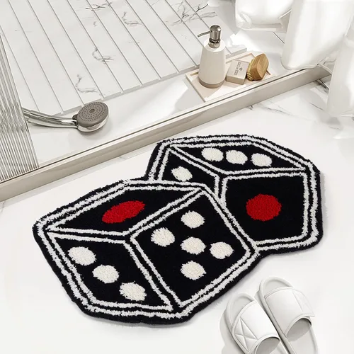 Miniatura 4 de Alfombra de Dados - 31"X23" Alfombra Genial Antideslizante de Flocado para Baño/Piso para Decoración de Sala de Estar, Decoración de Habitación