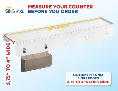 Miniatura 2 de SiliProducts SiliSink - Protector de bordes de silicona XL para fregadero de cocina, se adapta a 3.75 a 4 pulgadas de ancho, el protector de borde