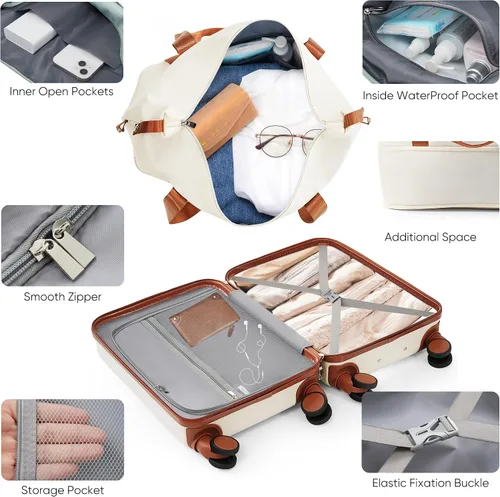Miniatura 14 de Merax Juego de equipaje rígido ABS expandible de 3 piezas con rueda giratoria Maleta TSA Lock Suit Case, Negro -, Juego de 2 piezas, Equipaje