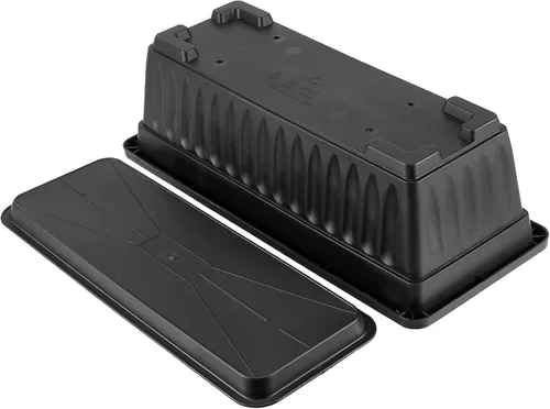 Miniatura 5 de Paquete de 6 cajas de flores de 17 pulgadas, macetas de plástico para verduras largas con bandeja, maceta negra para alféizar de ventana, patio