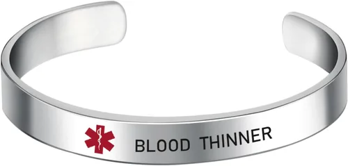 Miniatura 29 de LoEnMe Jewelry Pulseras de alerta médica personalizadas para hombres y mujeres, personalizable, grabado gratuito, acero inoxidable, pulsera