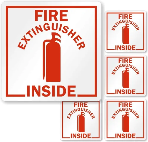 SmartSign Calcomanías interiores para extintor de incendios | Etiquetas reflectantes de grado ingeniero de 2.75 x 2.75 pulgadas, paquete de 6,