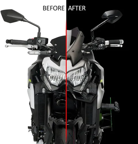 Miniatura 6 de Accesorios de motocicleta Z900 2022 - 2020, rojo, negro, verde, alerón delantero desnudo, alerón aerodinámico para Kawasaki Z900 (negro)