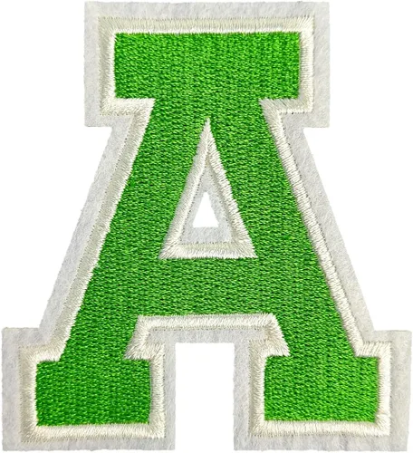 Miniatura 60 de 3 parches de letras termo-adhesivas de 3.14 pulgadas, parche de letras bordadas completo, letras del alfabeto de hierro A-Z, parches para coser