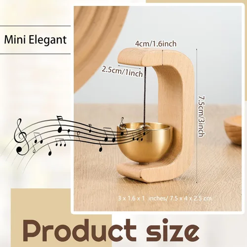 Miniatura 2 de Zonon 2 Piezas Campanillas de Viento Magnéticas de Madera Decoración de Timbre de Puerta Campana de Comerciantes para Apertura de Puerta Forma de C