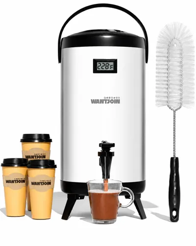 WantJoin Jarra térmica para bebidas - Urna de agua caliente y fría de 75 tazas para catering - Jarra premium de acero inoxidable de 12 L/3.2 galones