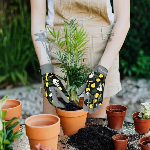 Miniatura 7 de Guantes de jardinería para mujer, de cuero resistente, a prueba de espinas, guantes de trabajo para mujer ColorF