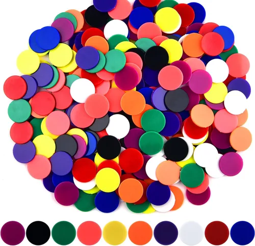 Miniatura 2 de Coopay 300 unidades de 10 colores de plástico para contadores de aprendizaje, discos de conteo de fichas de bingo para práctica de matemáticas