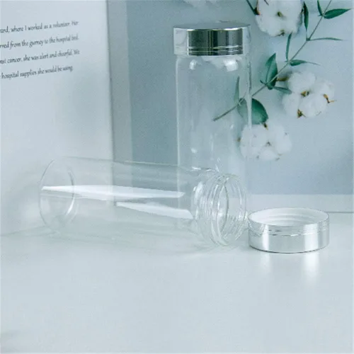 Miniatura 3 de Botella de vidrio transparente de 5.1 fl oz con tapa de aluminio plateado, 6 unidades, adecuada para recepción de cocina, azafrán, té, Plata