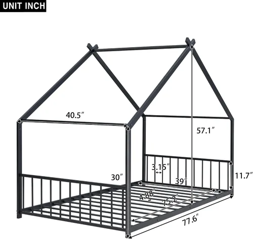 Miniatura 2 de SOFTSEA Marco de cama de metal doble para niños