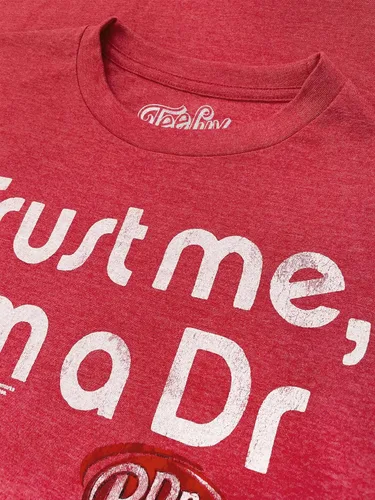 Miniatura 2 de Tee Luv Men's Dr Pepper Trust Me I'm A Dr Faded Soda Logo Shirt