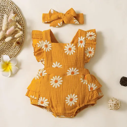 Miniatura 3 de PATPAT Conjunto de mameluco para bebé recién nacido, 2 piezas, 100% algodón