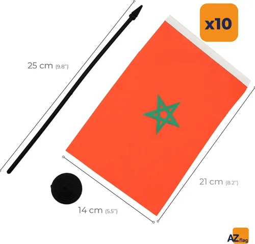 Miniatura 200 de AZ FLAG Sierra Leone Bandera de mesa 5'' x 8'' - Bandera de escritorio de Sierra Leona 21 x 14 cm - Bastón y base de plástico negro
