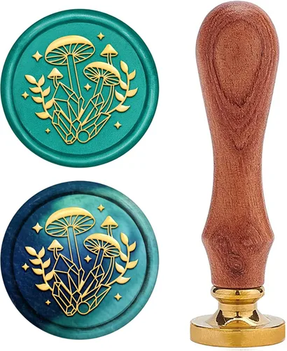 Miniatura 13 de CRASPIRE Sello de cera para gatos, sello de cera de luna, diseño de flores, retro, de 0.98 pulgadas, cabeza de sello de latón extraíble con mango