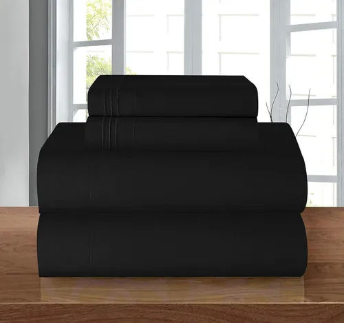 Miniatura 91 de Elegant Comfort - Juego de sábanas de 4 piezas de microfibra, 1500 hilos, sin arrugas, sábana bajera elástica, esquinas tipo bolsillos profundos