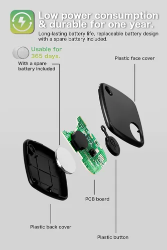 Miniatura 3 de Paquete de 2 rastreadores Bluetooth que funciona con Apple Find My, localizador de llaves con sonido, dispositivo antipérdida para llaves