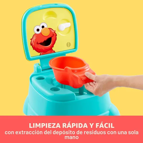 Miniatura 7 de Sesame Street Elmo Hooray - Asiento de inodoro y taburete 3 en 1 para entrenamiento para ir al baño, diseño fácil de limpiar con manija de descarga