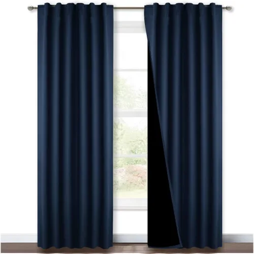 Miniatura 31 de NICETOWN Paneles de cortinas totalmente opacas para dormitorio que reducen el frío, cubiertas de ventana súper gruesas aisladas, cortinas Biscotti