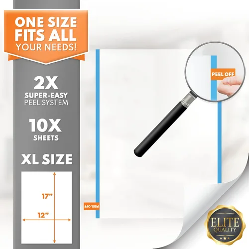 Miniatura 5 de Protector de sofá para arañazos para gatos, 10 hojas XL, transparente (casi invisible), extra duradero, fácil de personalizar, protector de muebles