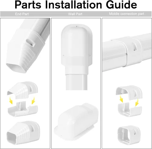 Miniatura 3 de GUEQUITLEX Kit de cubierta de línea dividida de 3 pulgadas de ancho, 7.5 pies, kit de cubierta decorativa de PVC para aire acondicionado central