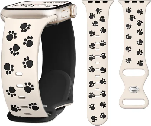 Correa de silicona compatible con correas de Apple Watch de 1.614 in, 1.575 in, 1.654 in (S10/11) 1.496 in para mujer, correas para iWatch SE Series