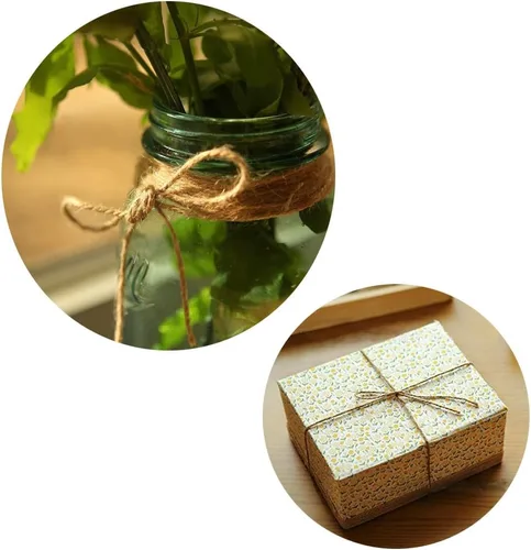 Miniatura 7 de Cuerda de yute natural de 3 capas de 328 pies para envolver regalos, cuerda de jardín para manualidades, manualidades y aplicaciones de jardinería