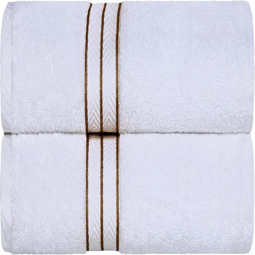 Miniatura 48 de Juego de toallas de baño de algodón turco ultra suave de Superior, juego de 2 piezas, toallas para la ducha, baño, artículos esenciales para el Latte