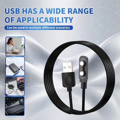 Miniatura 7 de Cable de carga para reloj inteligente, accesorios magnéticos para SmartWatch, cable de carga de 2 pines, espacio entre pines de contacto