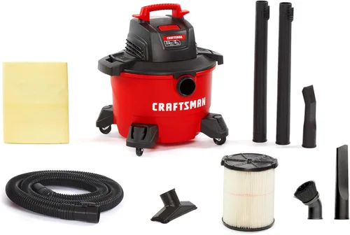 CRAFTSMAN CMXEVBE17584 Aspiradora húmeda y seca de 6 galones, 3.5 pico de HP, aspiradora portátil para tienda húmeda y seca con filtro, bolsa para