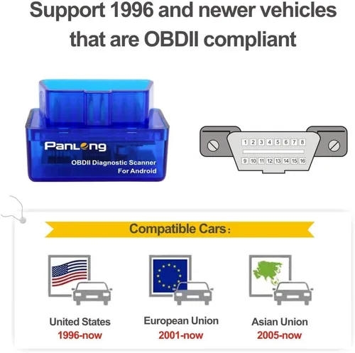 Miniatura 4 de Panlong Bluetooth OBD2 OBDII - Escáner de diagnóstico para automóvil, lector de código, comprobador de luz del motor para Android, compatible