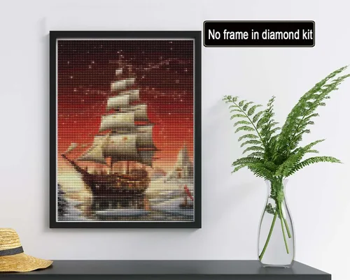 Miniatura 2 de Reofrey Kits de arte de diamantes de bricolaje para adultos, árbol de Navidad, kit de pintura de diamantes de imitación redondo de taladro completo