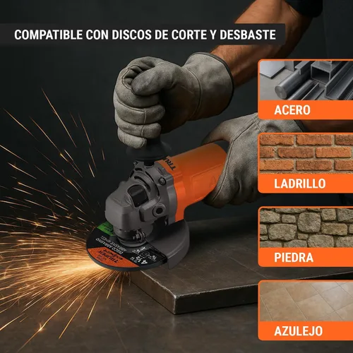 Miniatura 5 de Amoladora angular 4-1/2 ', profesional, 800 W