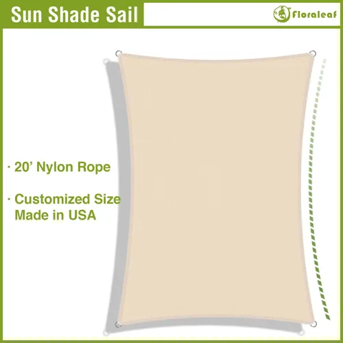 Miniatura 4 de Toldo parasol de 8 x 12 pies rectangular, toldo impermeable para exteriores con bloqueo UV para patio, césped, jardín, patio trasero, beige