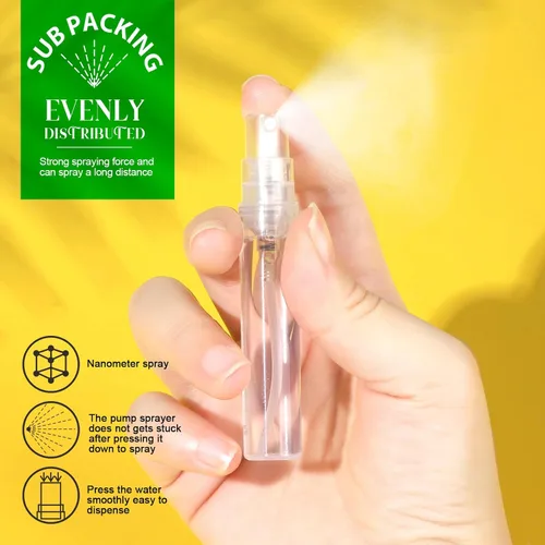 Miniatura 3 de Teenitor Mini botella de aerosol, 20 unidades, botella de perfume recargable de viaje de 0.2 fl oz, botella de perfume de niebla fina, mini