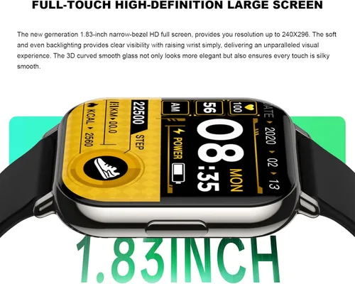 Miniatura 3 de Q&F Tech C7Pro - Reloj inteligente para seguimiento de salud y fitness, presión arterial y oxígeno/frecuencia cardíaca, sueño, deportes, llamada