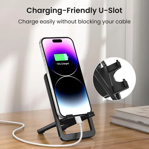 Miniatura 5 de Itramax Soporte de teléfono para escritorio, soporte plegable de escritorio para teléfono, soporte de grabación portátil ajustable para iPhone 17