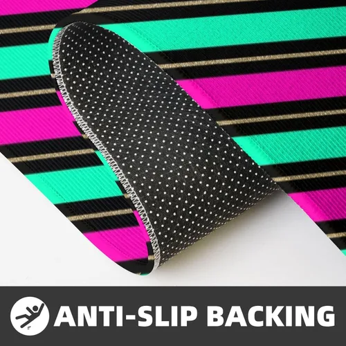 Miniatura 6 de Antifatigue Kitchen Mats for Floor 2 Piece - Retro Color Line Print Kitchen Rugs Washable, Non Slip Runner Rug Standing Mat for