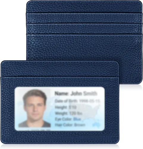 Miniatura 9 de Fintie Billetera delgada y minimalista para bolsillo frontal, con bloqueo RFID, tarjetero y ventana de identificación, para hombre o mujer